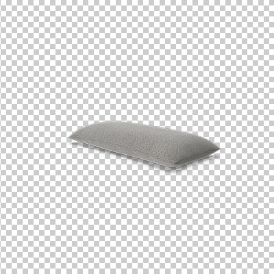 عکس برش خورده سه بعدی بالشت خاکستری