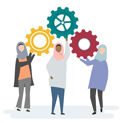 وکتور کاراکتر حجاب دانشجو فنی