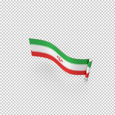عکس برش خورده سه بعدی پرچم کشور ایران