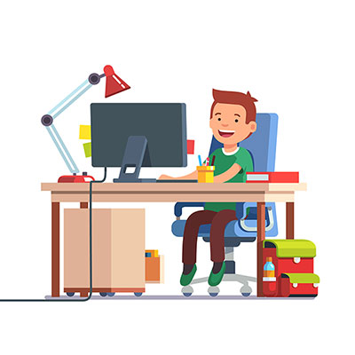 وکتور استفاده از کامپیوتر برای تحصیل