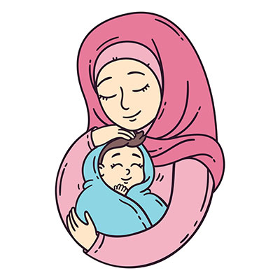 وکتور کاراکتر حجاب مادر