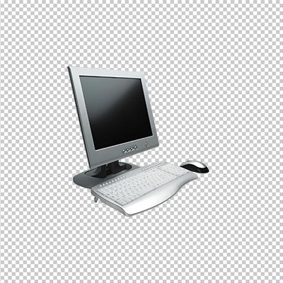 عکس برش خورده مانیتور و کیبرد و موس