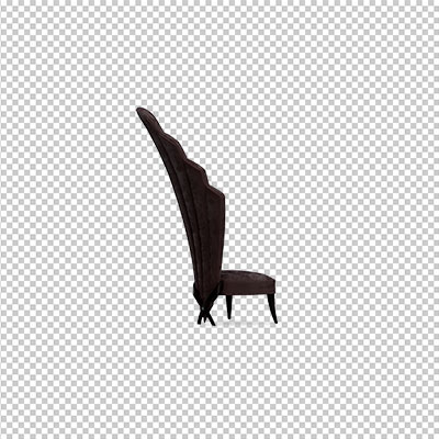 عکس برش خورده سه بعدی صندلی با طرح پشتی تاج