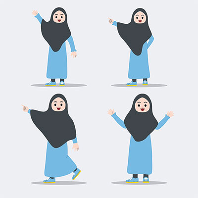 وکتور کاراکتر بانوی با حجاب