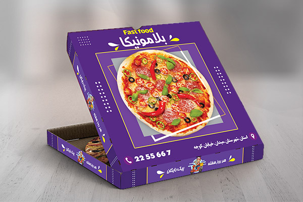 طح لایه باز جعبه پیتزا