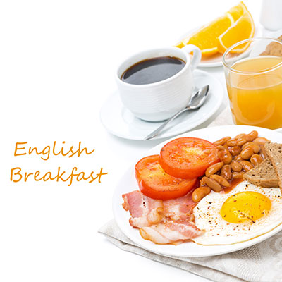 عکس تبلیغاتی غذا صبحانه انگلیسی