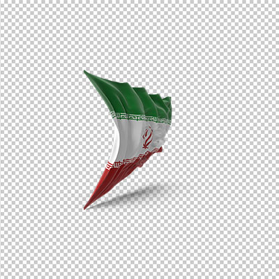 عکس برش خورده سه بعدی پرچم ایران اسلامی