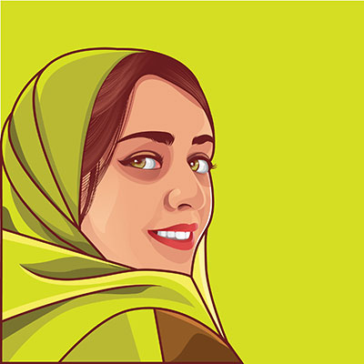 وکتور  کاراکتر حجاب زن مسلمان