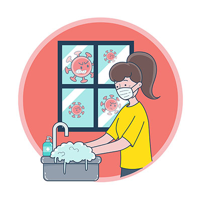 وکتور شستن دست با صابون برای مقابله با کرونا