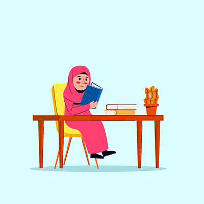 وکتور حجاب کتاب خواندن