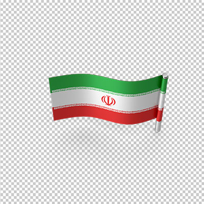 عکس برش خورده سه بعدی پرچم نماد کشور ایران