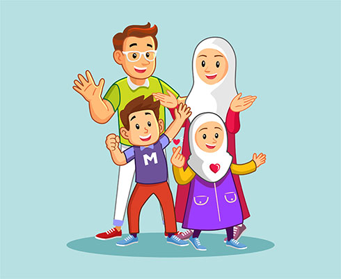 وکتور کاراکتر حجاب در خانواده