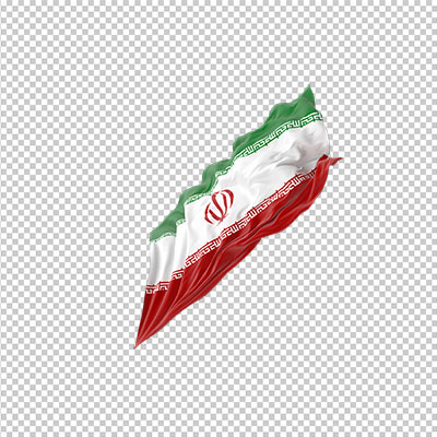 عکس برش خورده سه بعدی پرچم سه رنگ ایران