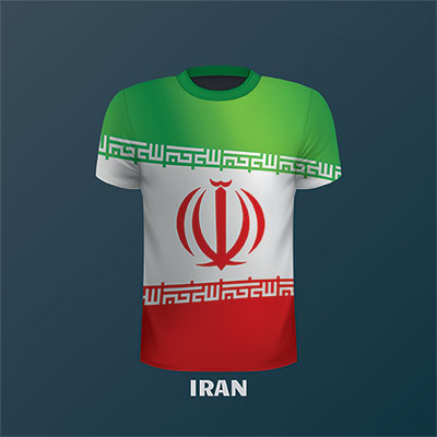 وکتور پرچم ایران به صورت لباس