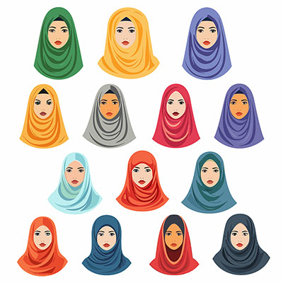 وکتور بانوی با حجاب