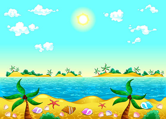 وکتور کاراکتر طبیعت جزیره