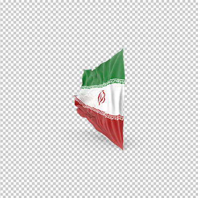 عکس برش خورده سه بعدی پرچم زیبای ایران