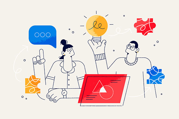 وکتور کاراکتر کارآفرینی و همفکری