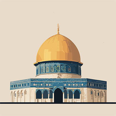 وکتور مسجد الاقصی و قبه الصخره