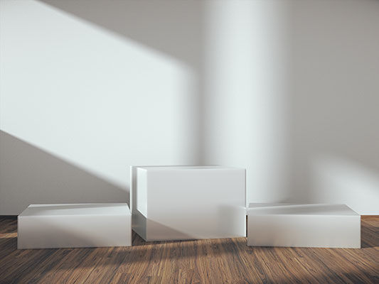 عکس بک گراند مدل مینیمال سفید با کف پوش چوبی