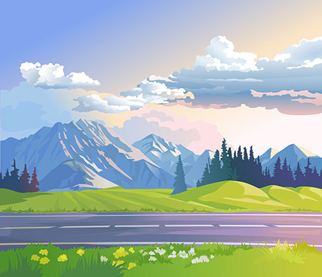 وکتور کاراکتر طبیعت د مسیر خیابان