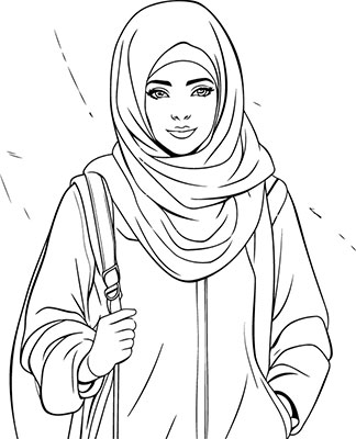 وکتور بانوی با حجاب با زمینه مشکی