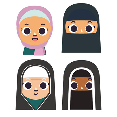 وکتور پوشش زن با حجاب