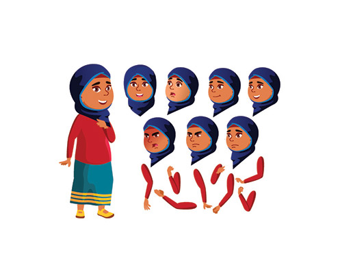 وکتور کاراکتر زن با حجاب