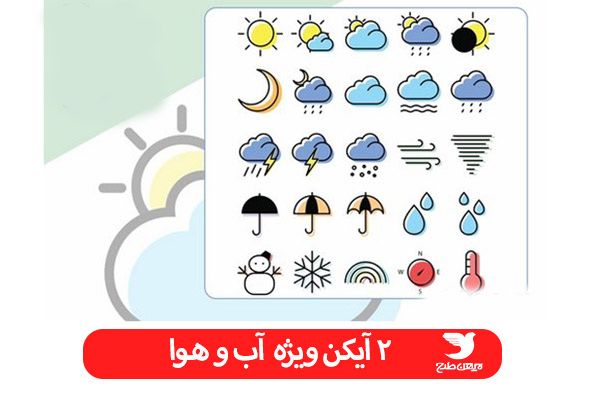 مجموعه آیکن ویژه آب و هوا