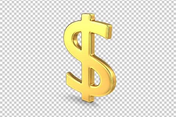 تصویر سه بعدی دوربری علامت دلار