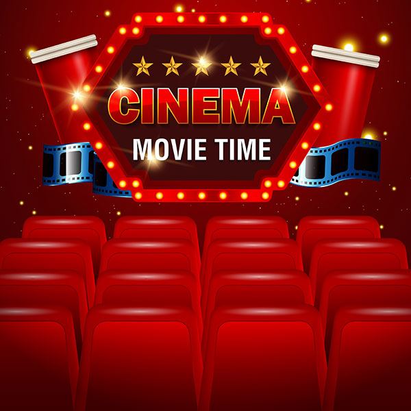 وکتور سینما زمینه قرمز