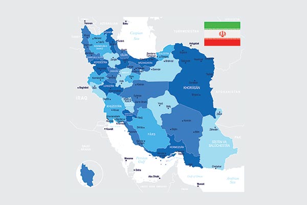 وکتور نقشه استان های ایران