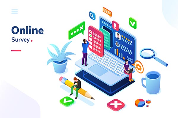 وکتور اسلایدر وب سایت نظرسنجی آنلاین