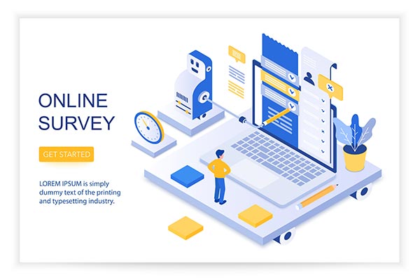 وکتور اسلایدر وب و نظرسنجی آنلاین