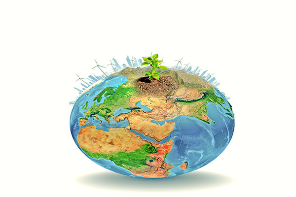 عکس کره زمین و کاشت نهال