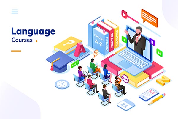وکتور اسلایدر وب سایت آموزشگاه زبان