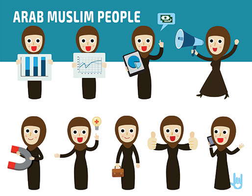 وکتور کارکتر زن با حجاب