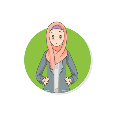 وکتور کاراکتر زن با حجاب