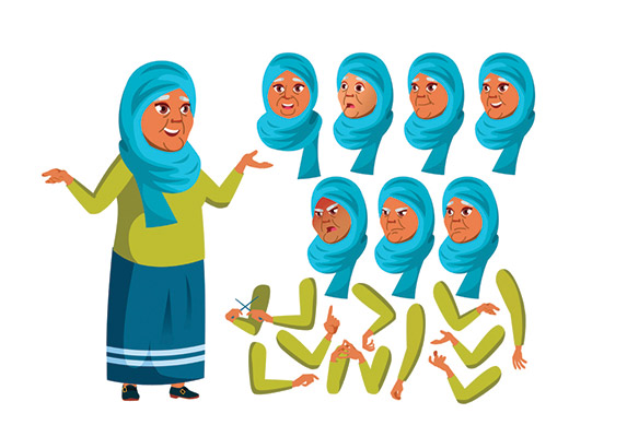 وکتور کاراکتر زن با حجاب
