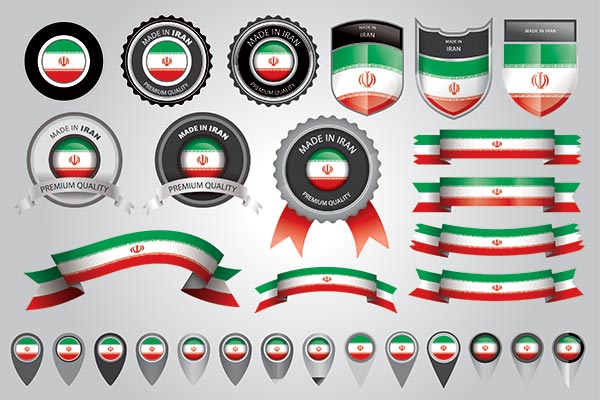 وکتور پرچم و لیبل ایران