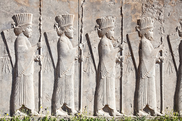 عکس سنگ نگاره سربازان هخامنشی