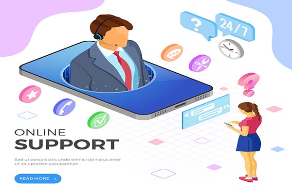وکتور اسلایدر وب و پشتیبانی آنلاین