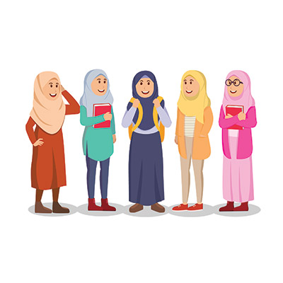وکتور دانشجو دختر با حجاب