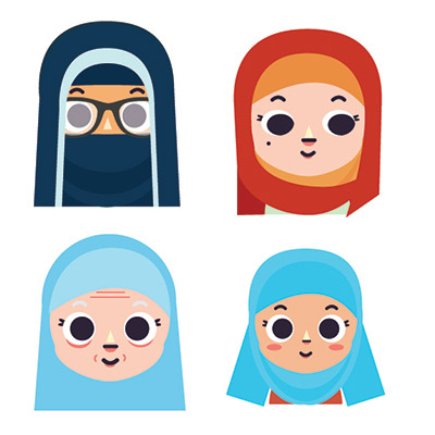 وکتور کاراکتر پوشش زن