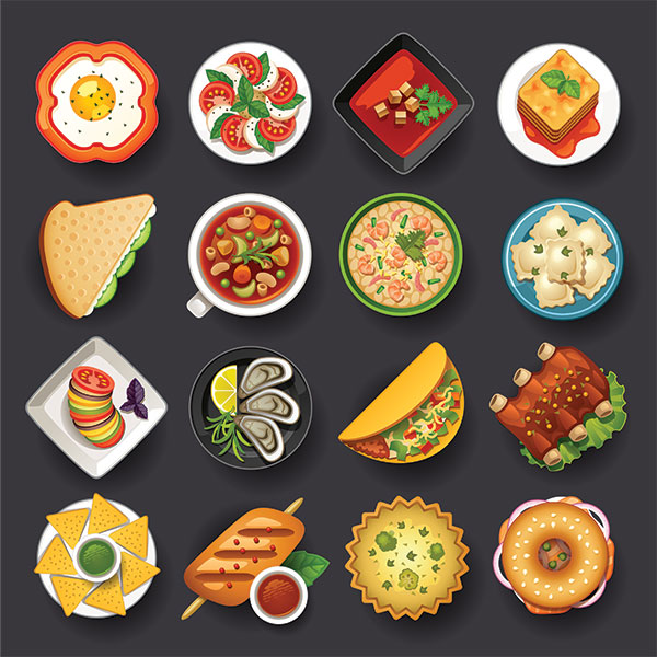 وکتور آیکن مواد غذایی