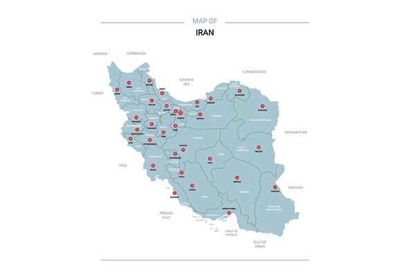 وکتور نقشه استان های ایران