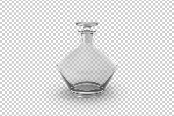 تصویر سه بعدی دوربری بطری شیشه ای