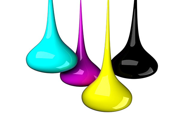عکس نماد رنگ چاپ و تبلیغات CMYK به صورت قطره