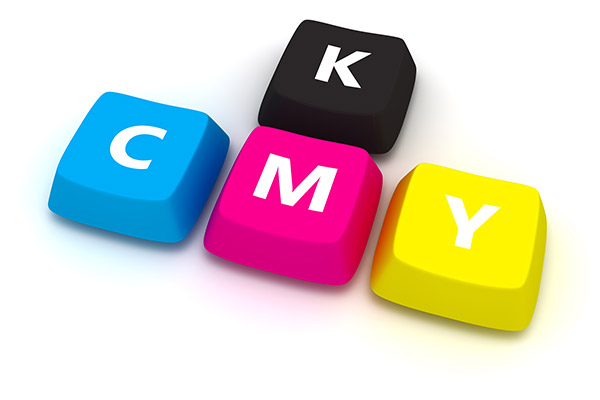 عکس نماد رنگ چاپ و تبلیغات CMYK به شکل دکمه کیبورد