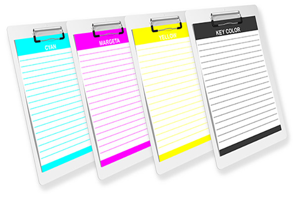 عکس کاغذ یادداشت رنگ CMYK